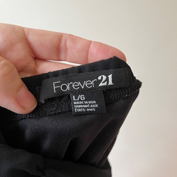 Forever 21 Size 14 Juniors Black Mini Lined Strapless Dress High Low Hem Zip - Picture 7 of 10